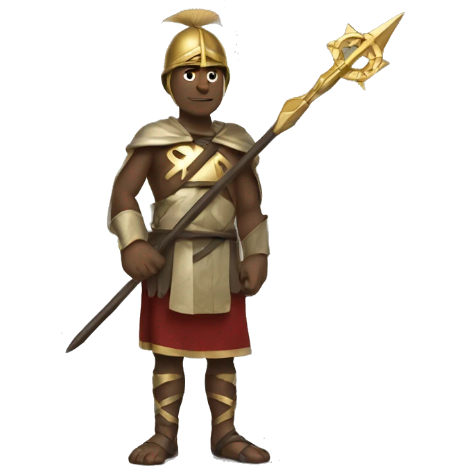 Man holding Spear with sharp golden cross on end emoji