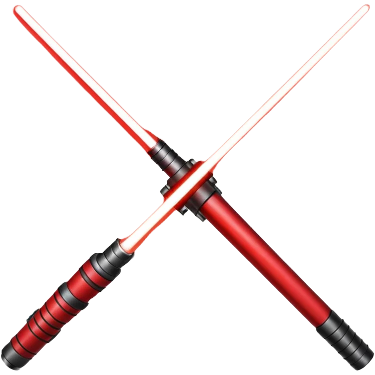 A red lightsaber emoji