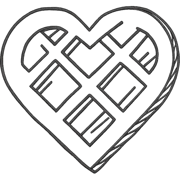 beige heart waffle emoji