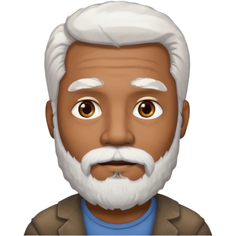 Hombre marrón con la pelada blanca y barba emoji
