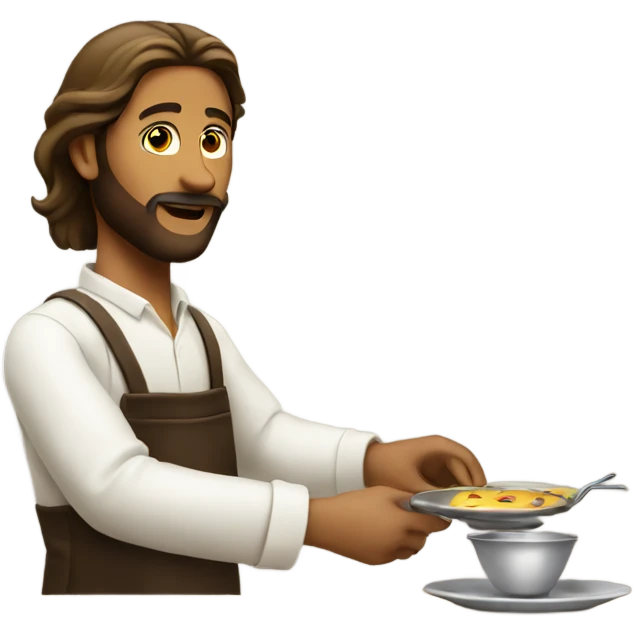 Jesus working as waiter  emoji