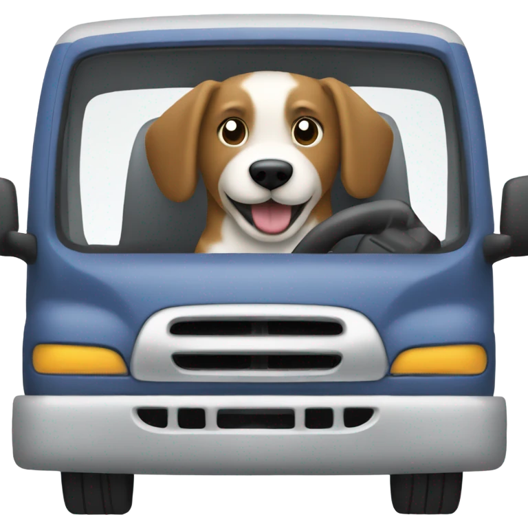 Dog driving f250 emoji