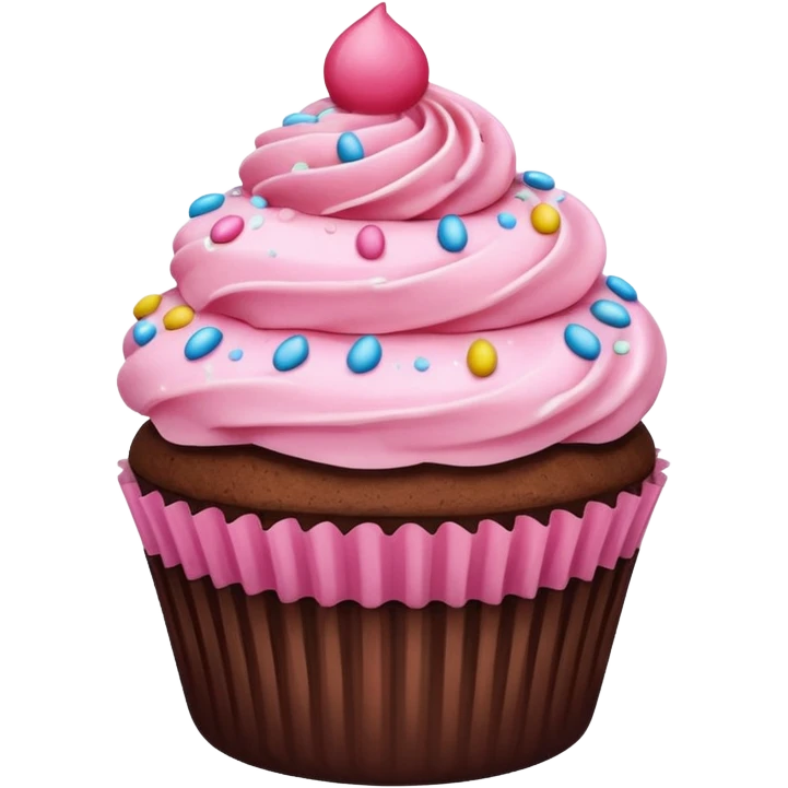 Cupcake with pink icing emoji