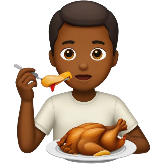 black person eating chicken emoji