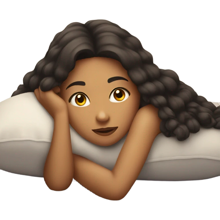girl laying on pillow emoji