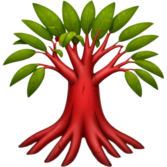 cut red mangrove and cut roots emoji
