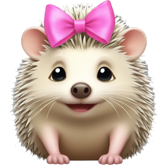 hedgehog with a pink bow emoji