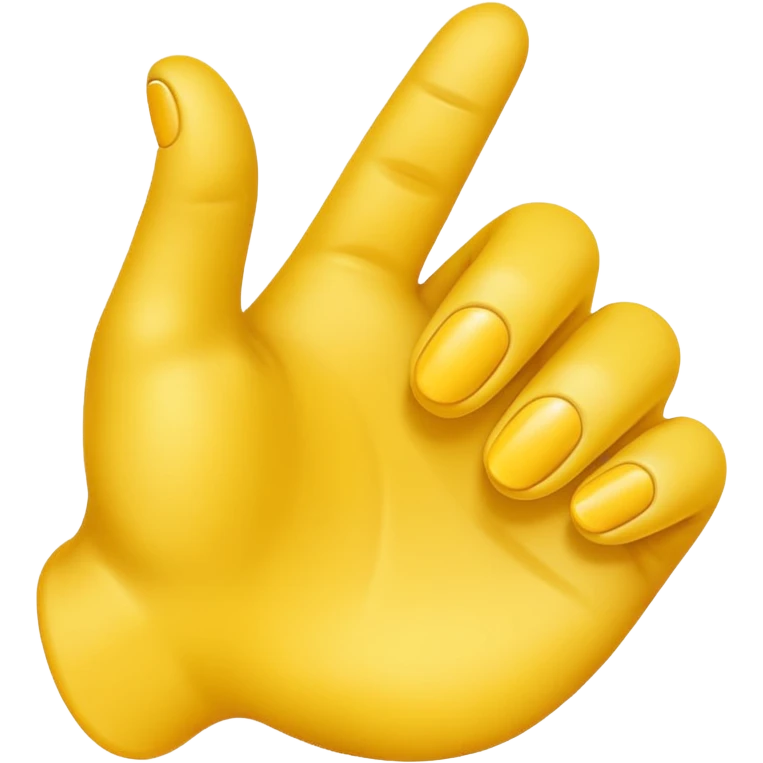 yellow emoji ios style hand making an 'L' shape with his thumb and first finger extended while the others not emoji