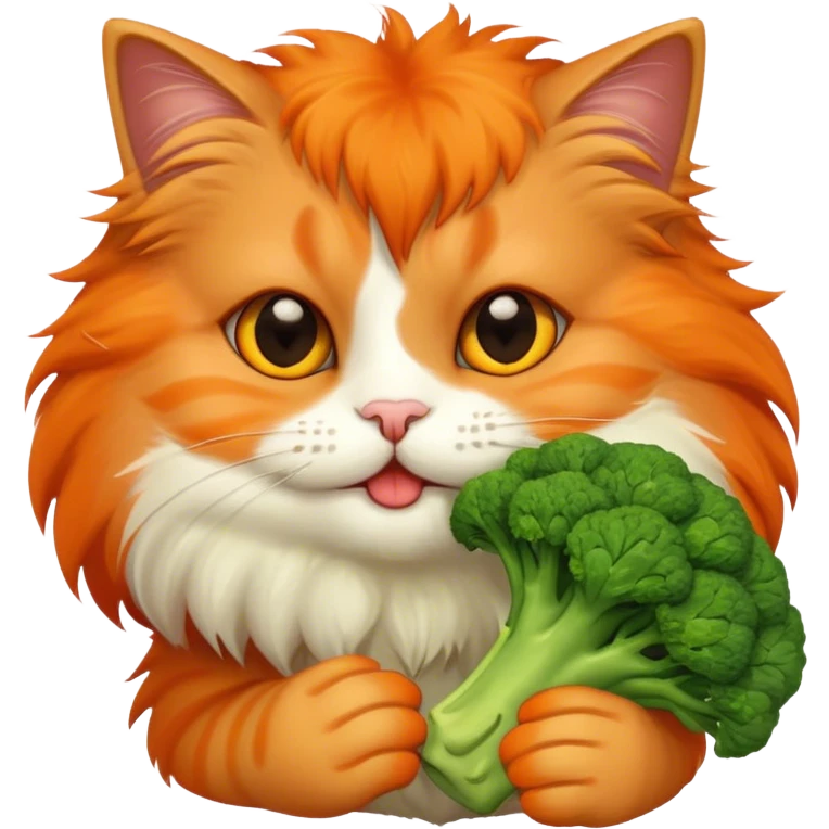 cat eating broccoli  emoji