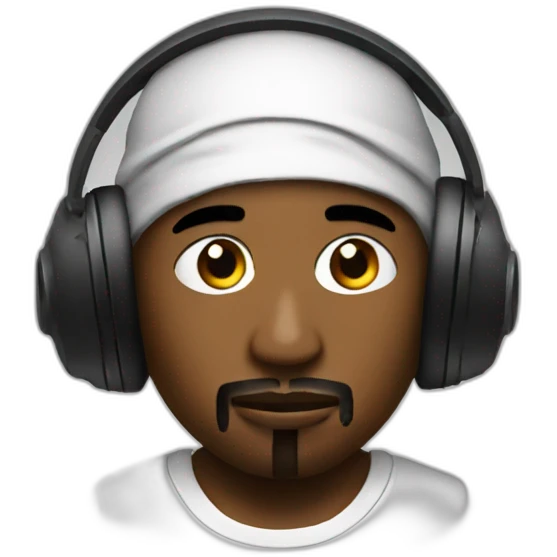 2pac and headphones emoji