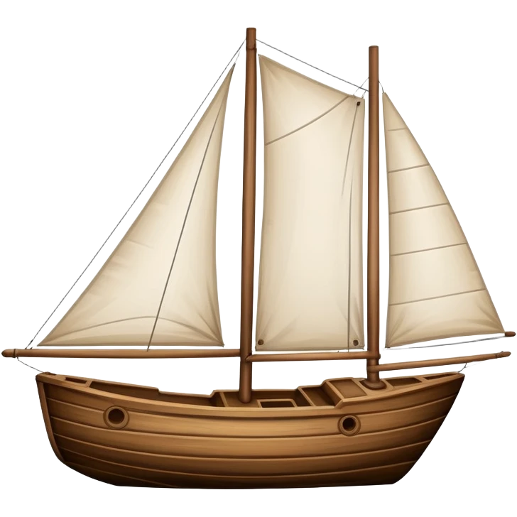 sailboat hull with rudder but no sails attached emoji