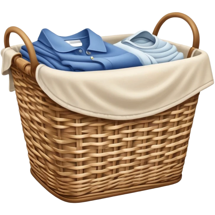 laundry basket with clean clothes emoji