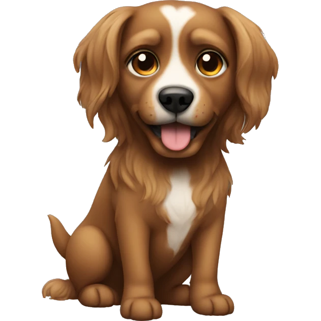 Dog with a hair brown emoji