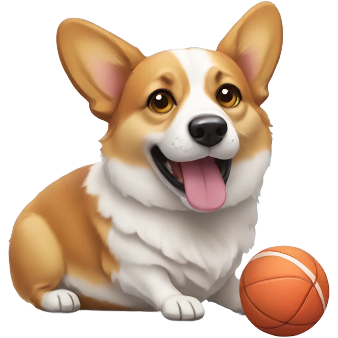 Corgi with ball emoji