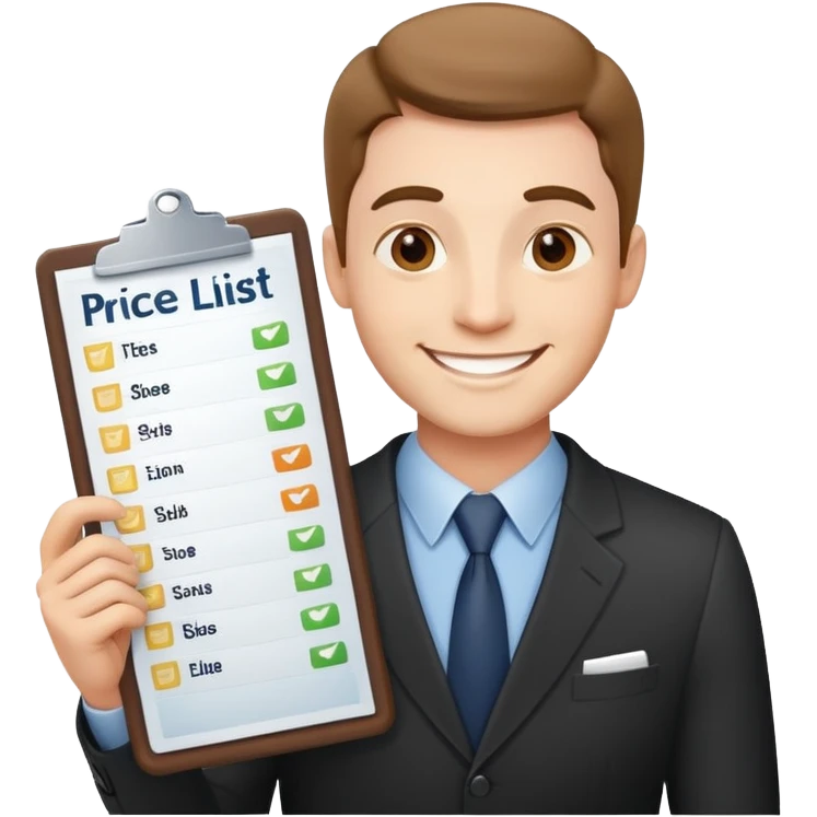 businessman with price list emoji