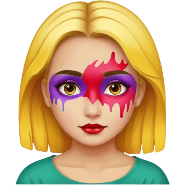 girl painting emoji
