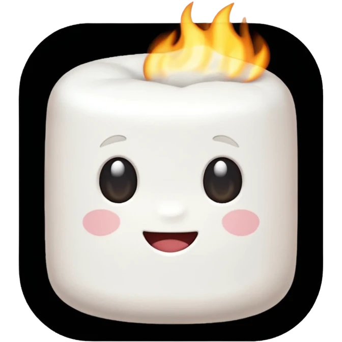 a single marshmallow, simple, clear emoji