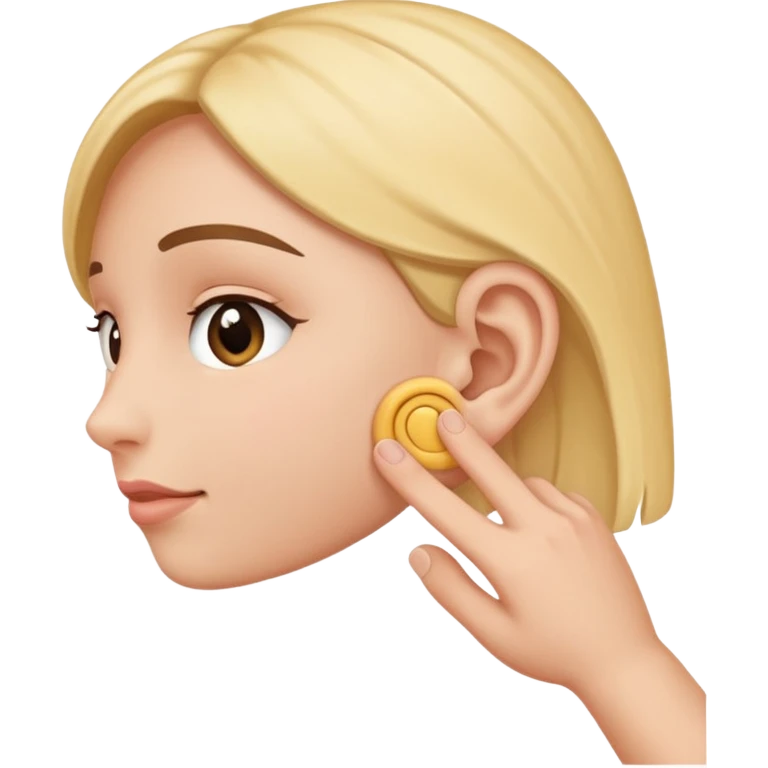 Hand tugging on ear emoji