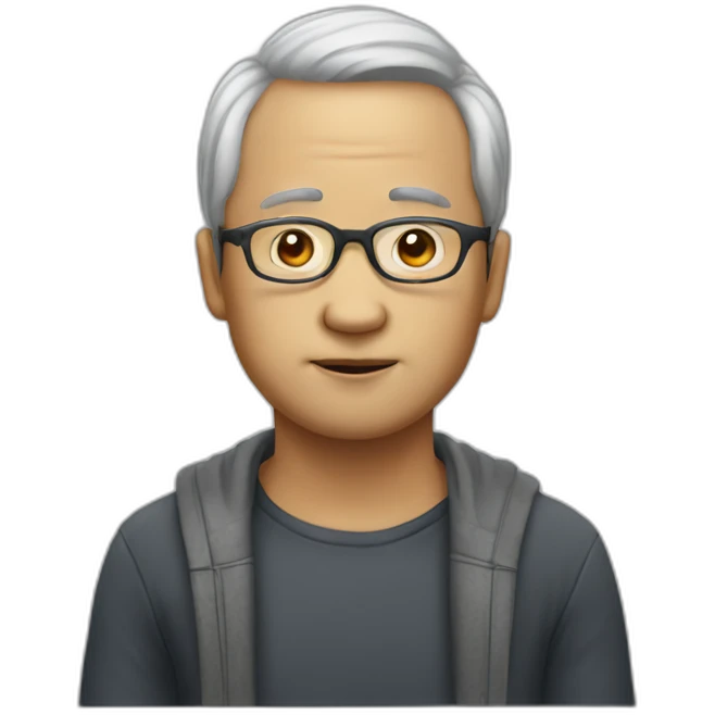 less hair chineseman with eyeglasses emoji