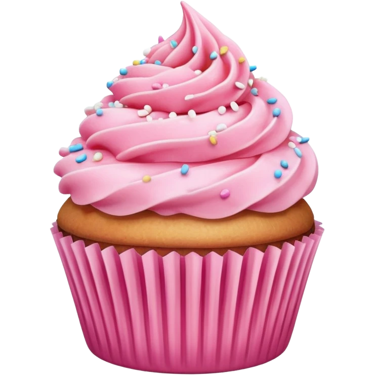 Cupcake with pink icing emoji