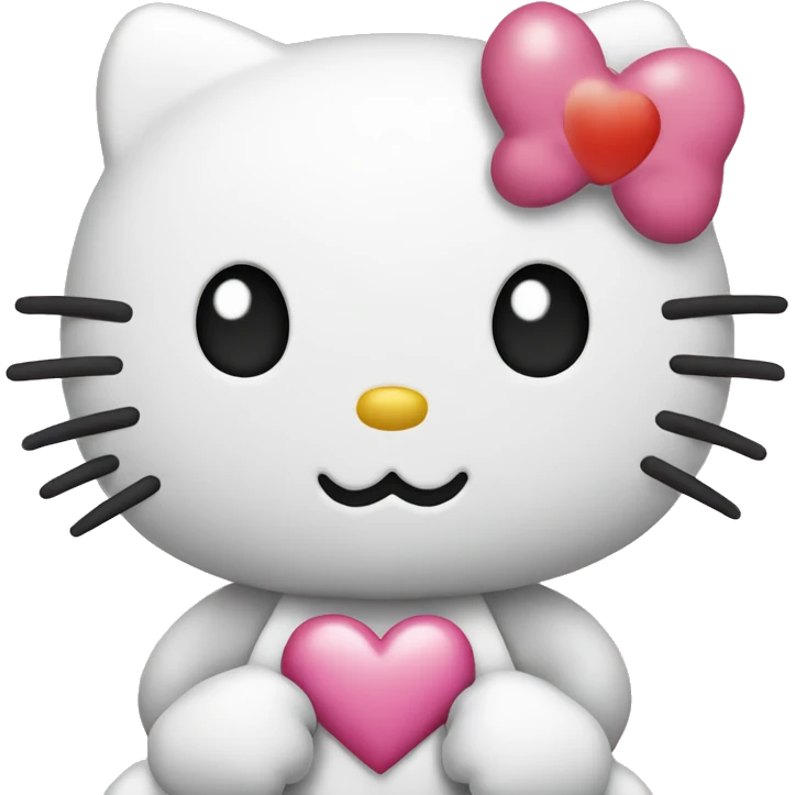 hello kitty with heart emoji