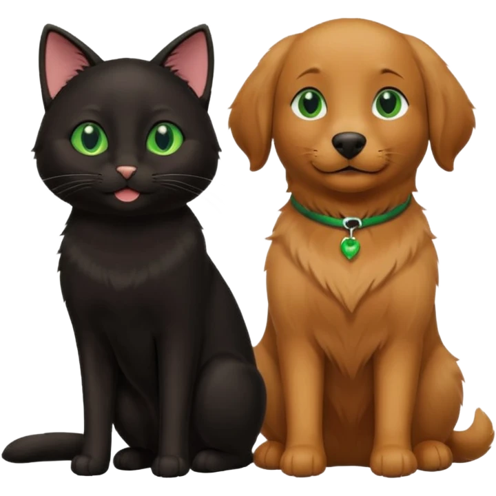black cat and brown retriever emoji