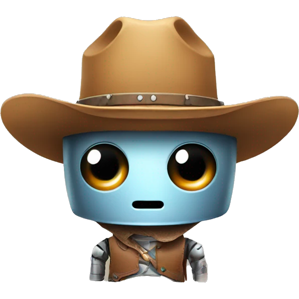 cute robot with a cowboy hat emoji