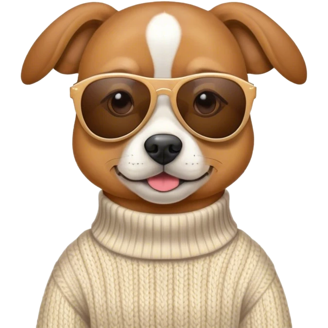 chien en pull et des lunettes de soleil  emoji