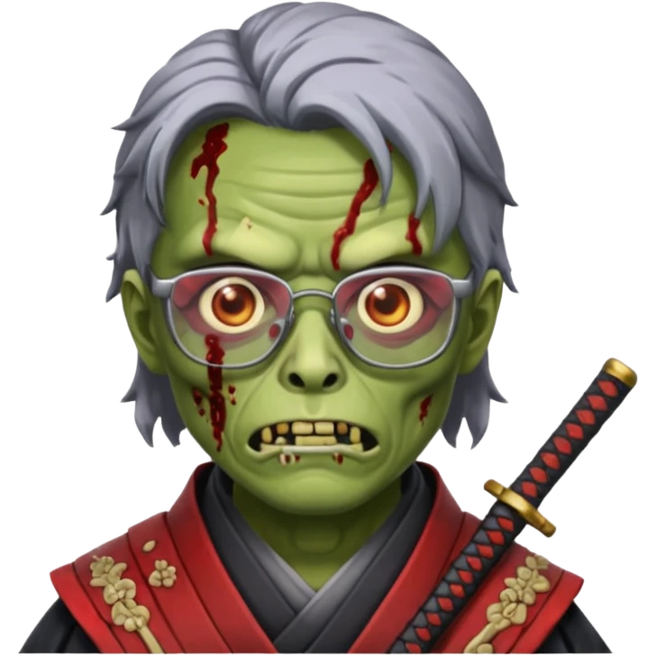 zombie samurai wearing glasses emoji