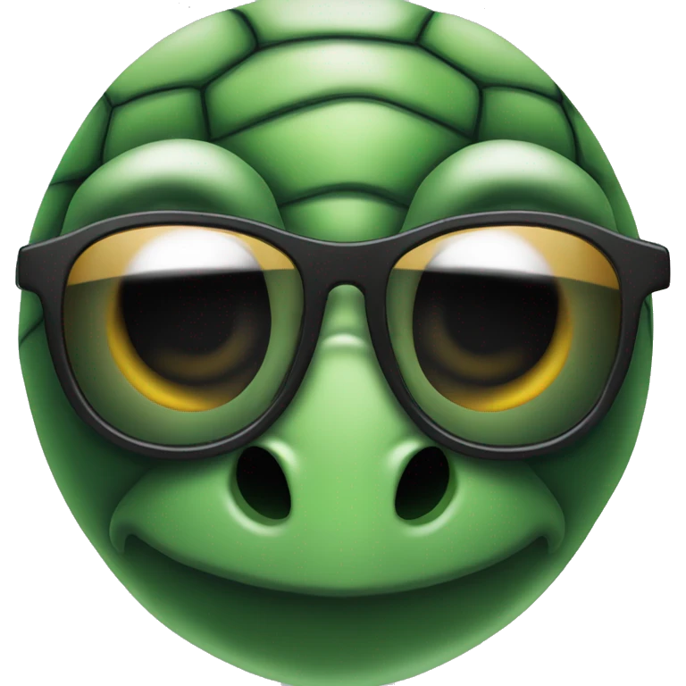 turtle face wih black sunglases emoji