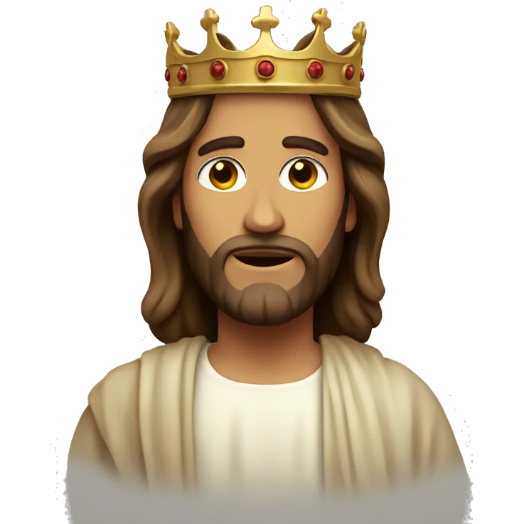 Jesus with a crown emoji