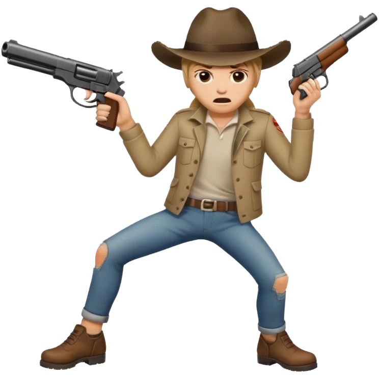 gun shooting at foot emoji