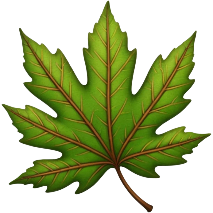 brown and green leaf  emoji