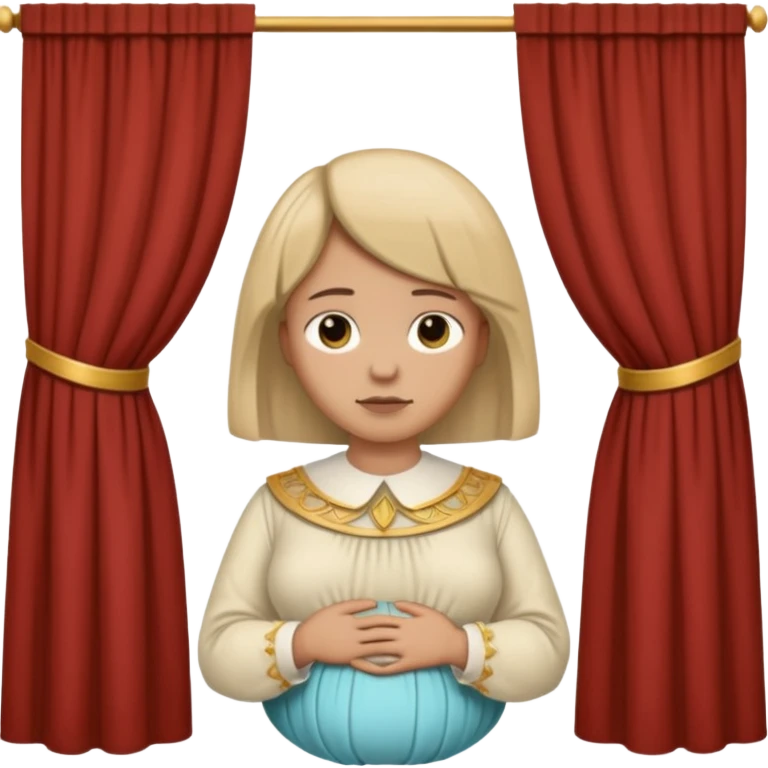 🫃 but with parted middle hair (curtains)  pregnant and in a roman collar  emoji