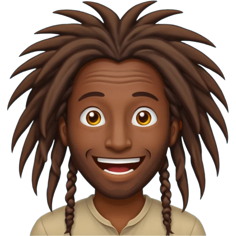 Dark skinned dreadhead with mind blowed emoji