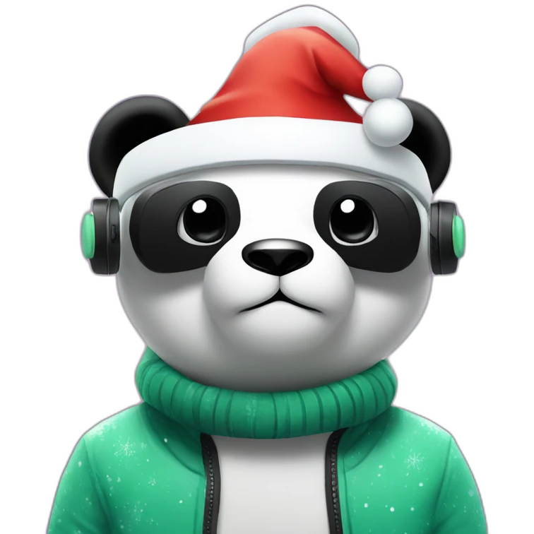 christmas panda in vr headset emoji
