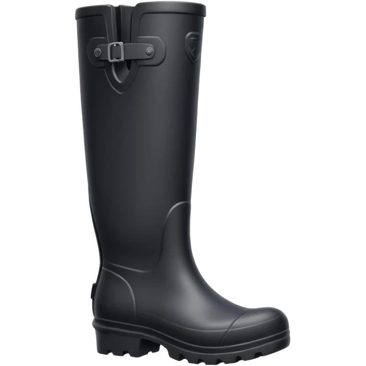 Plain Black Gumboot emoji