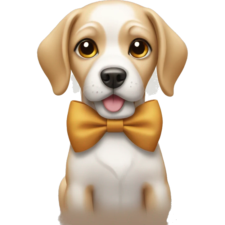 Dog wearing a bow emoji
