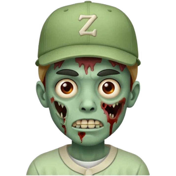 zombie with baseball hat emoji