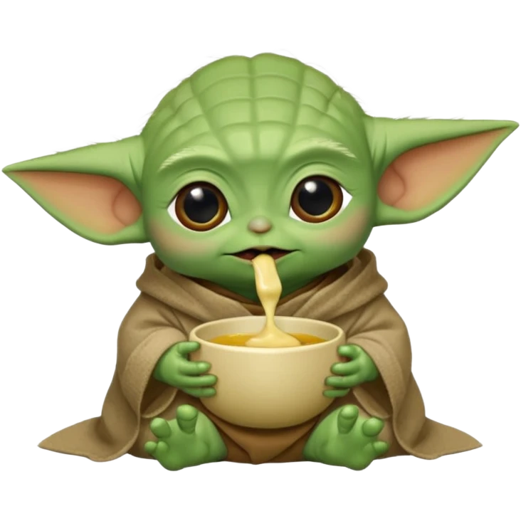 Baby Yoda che mangia una rana  emoji