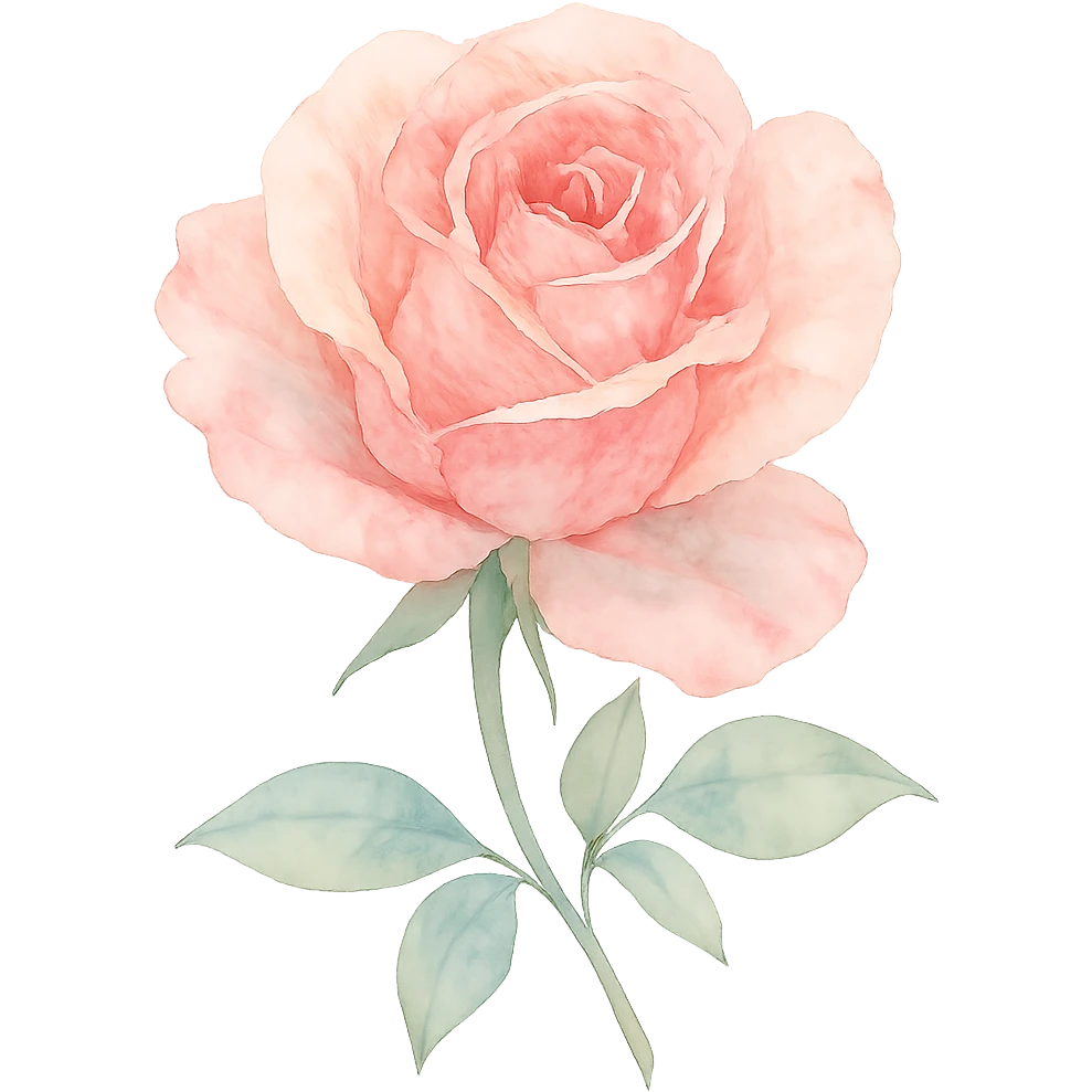 watercolor rose, delicate colors, no background emoji