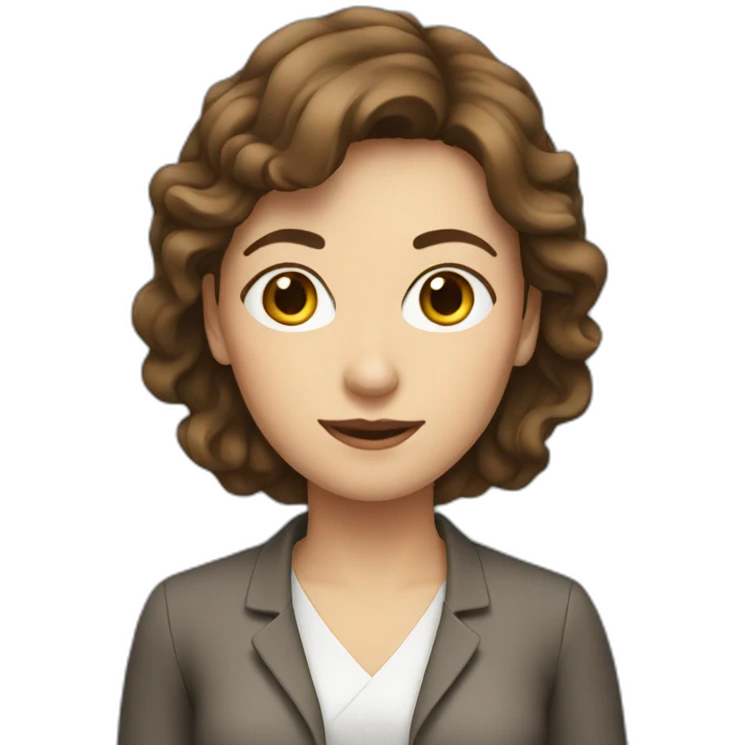 women with brown hair teacher of french emoji
