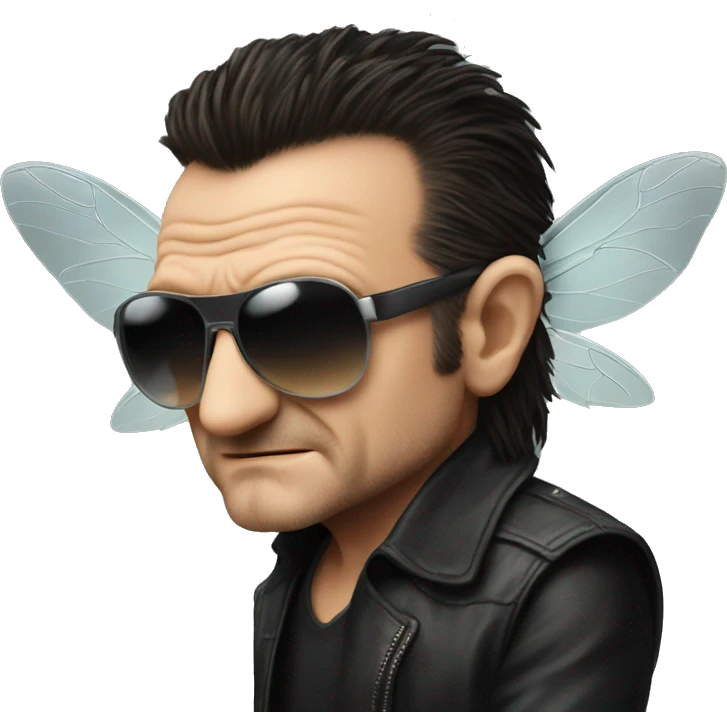 Bono as the fly emoji