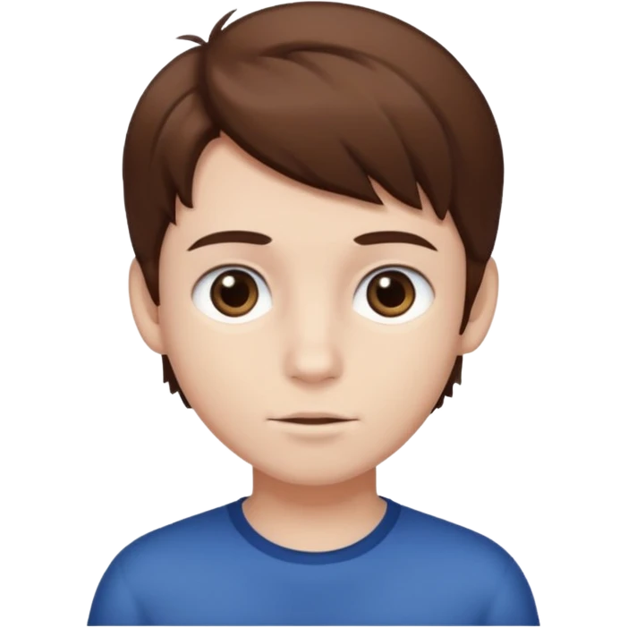 a boy with brown hair and white skin with dark eyes  emoji