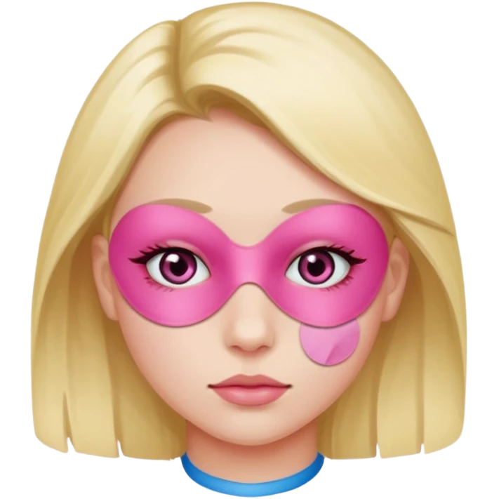 Girl with pink under eye patches emoji