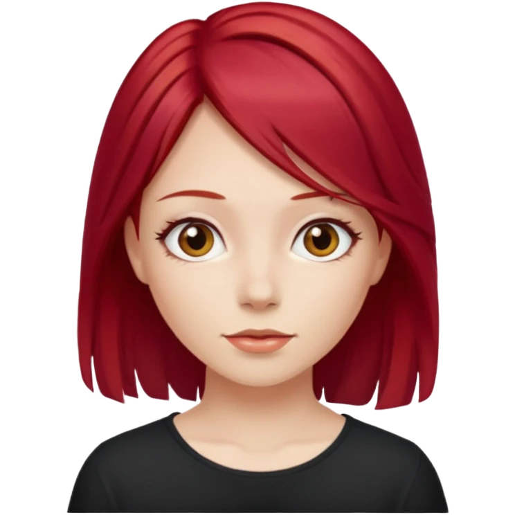 girl with cherry red hair long  emoji
