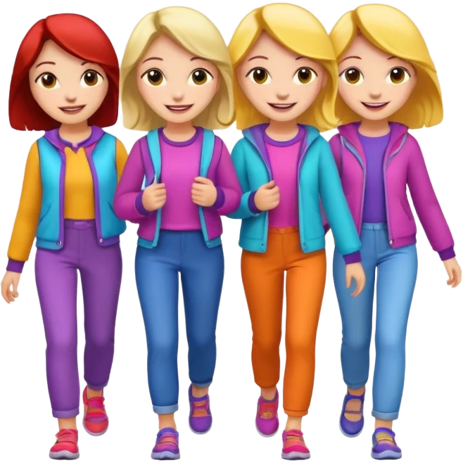 Gezen kız arkadaş grubu emoji