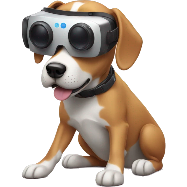 Dog with vr emoji