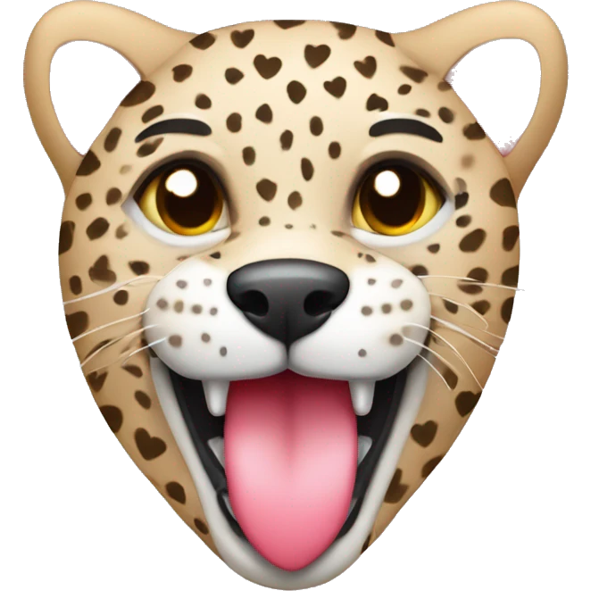 jaguar cachorro con emojis de corazones emoji