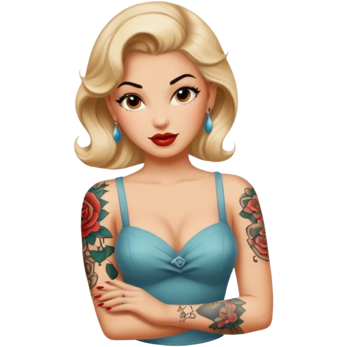 in arm pin-up tattoo all-over emoji